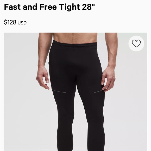 Men’s Large Navy Blue Lululemon Fast and Free Tight 28" - Picture 9 of 9